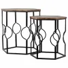 2 tabulu komplekts Alexandra House Living Brūns Melns Dzelzs Koks MDF 39 x 57 x 39 cm