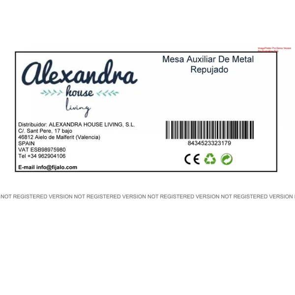 Šoninis staliukas Alexandra House Living Auksinis Aliuminis Medžio MDF 38 x 12 x 38 cm
