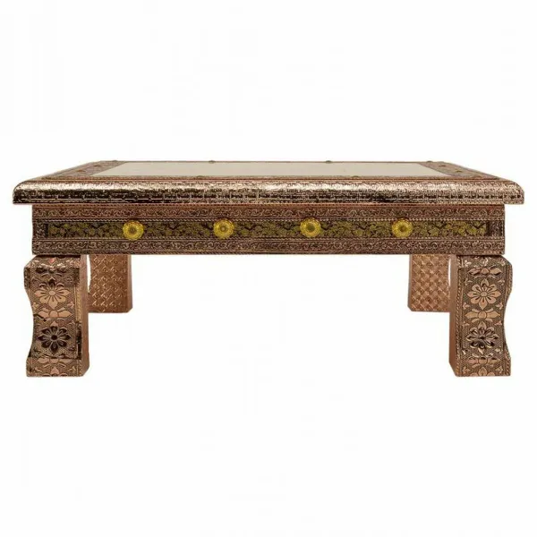 Mazs galdiņš Alexandra House Living Varš Alumīnijs Koks MDF 38 x 14 x 38 cm