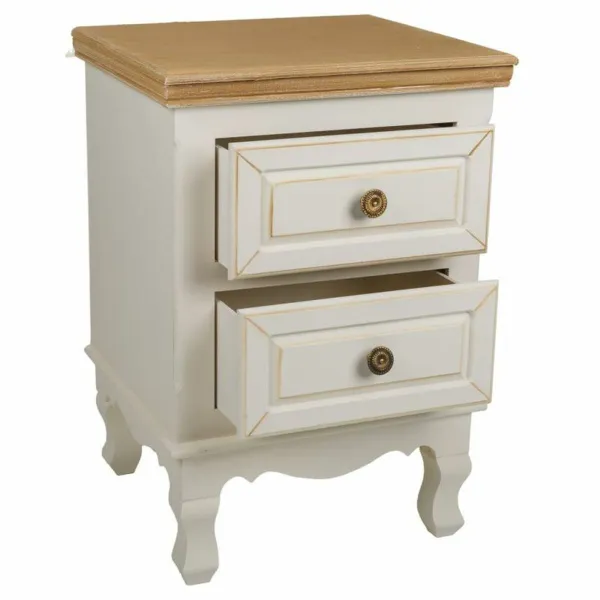 Naktsskapītis Alexandra House Living Balts Dabisks 33 x 53 x 37 cm
