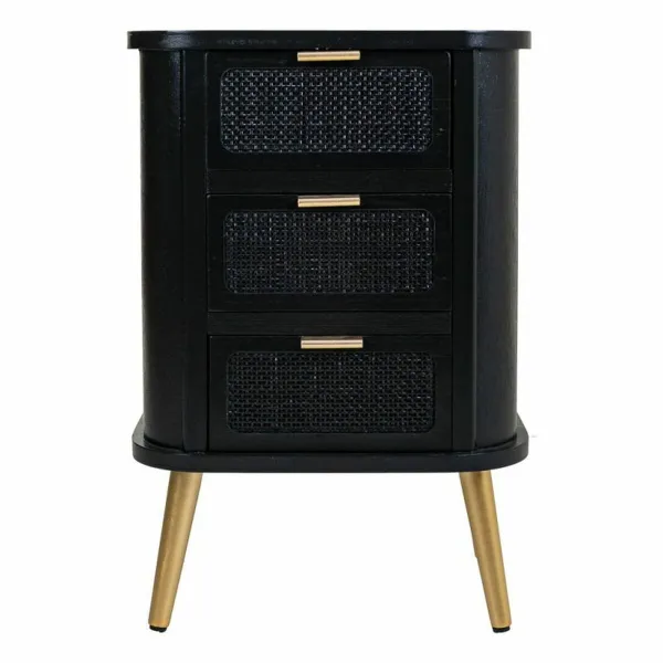 Naktsskapītis Alexandra House Living Melns Bronza 35 x 72 x 50 cm