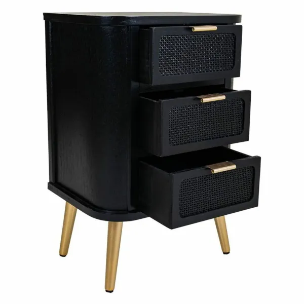 Naktsskapītis Alexandra House Living Melns Bronza 35 x 72 x 50 cm