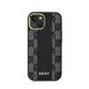 DKNY Leather Checkered Mono Pattern MagSafe - Case for iPhone 15 Plus / 14 Plus (Black)