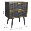 Nightstand Alexandra House Living Brown Black Grey 30 x 62 x 50 cm