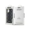 DKNY Leather Checkered Mono Pattern MagSafe - Case for iPhone 15 Plus / 14 Plus (Black)