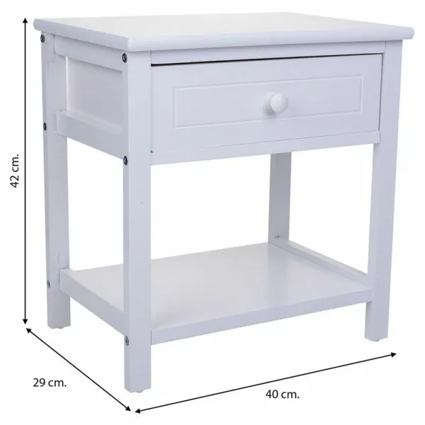 Ночной столик Alexandra House Living Белый 29 x 42 x 40 cm