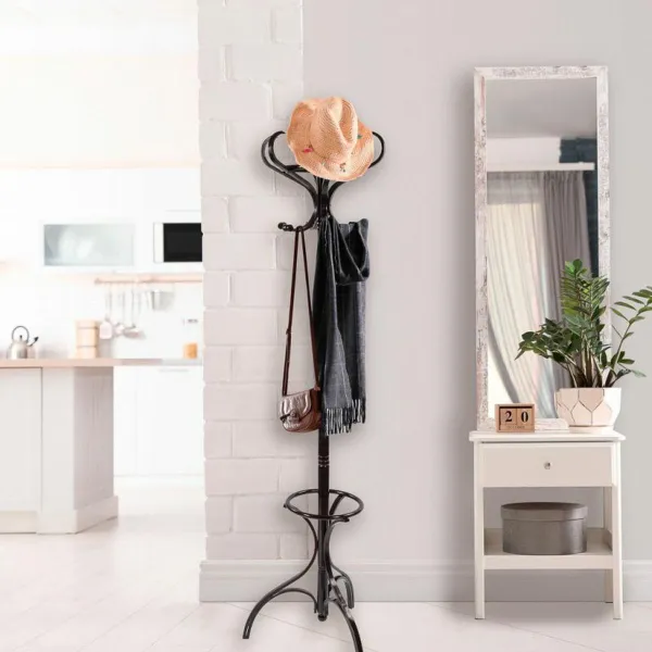 Skrybėlių stovas Alexandra House Living Riešutas 44 x 179 x 31 cm