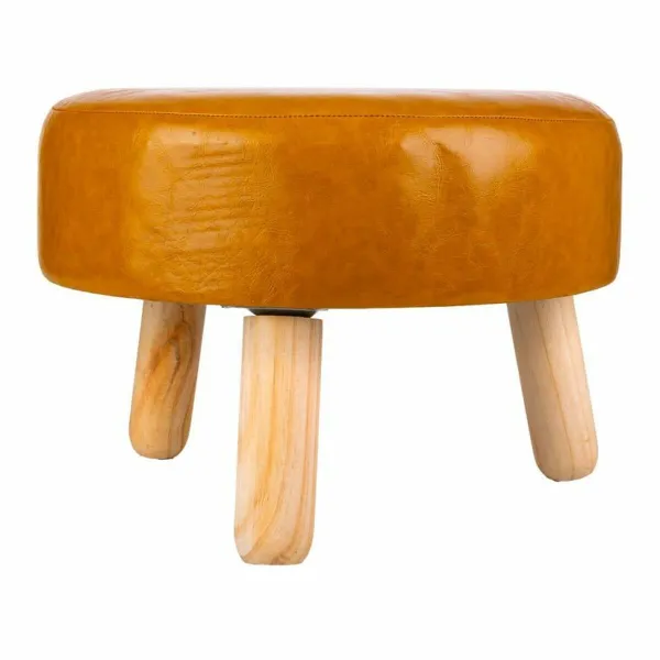 Taburetė Alexandra House Living Geltona Poliuretanas Medžio MDF 40 x 29 x 40 cm