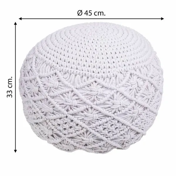 Пуф Alexandra House Living Белый полистирол 45 x 33 x 45 cm