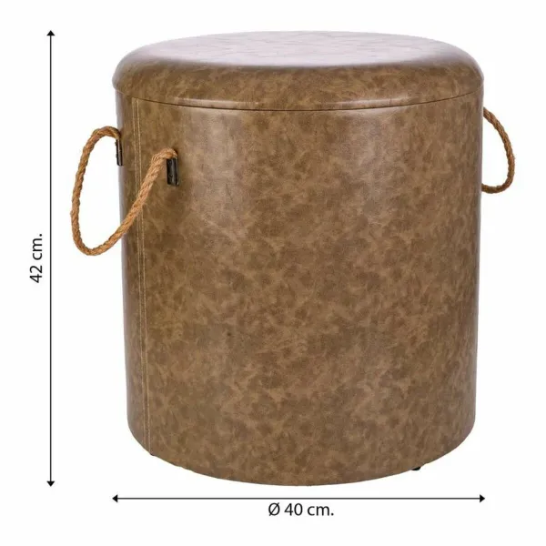 Табурет Alexandra House Living Серый Полиуретан Деревянный MDF 40 x 42 x 40 cm