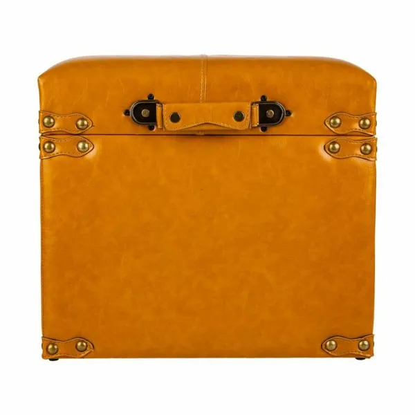 taburete Alexandra House Living Dzeltens Poliuretāns Koks MDF 38 x 35 x 38 cm