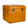 taburete Alexandra House Living Dzeltens Poliuretāns Koks MDF 38 x 35 x 38 cm