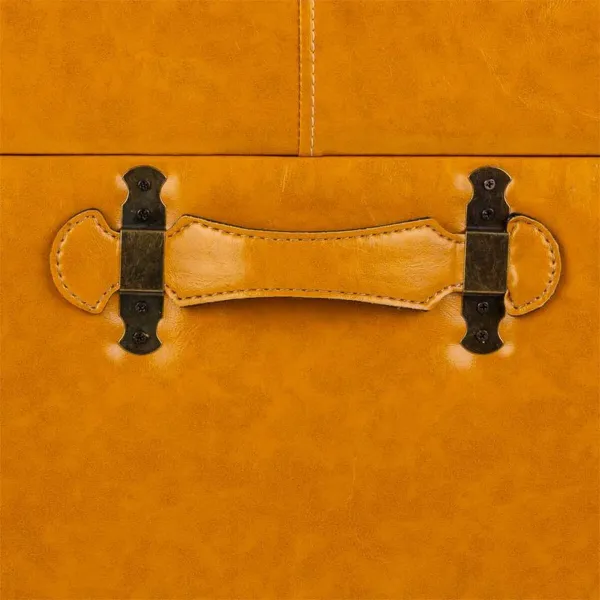 Табурет Alexandra House Living Жёлтый Полиуретан Деревянный MDF 38 x 35 x 38 cm