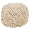 Fotelis Alexandra House Living Kreminė Bambukas Kempinė Medžio MDF 50 x 30 x 50 cm