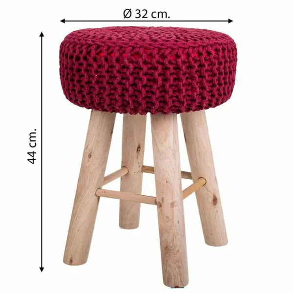 Taburetė Alexandra House Living Bordo Bambukas Kempinė Medžio MDF 32 x 44 x 32 cm