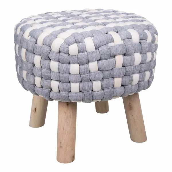 Jakkara Alexandra House Living Valkoinen Harmaa Bambu Sieni Puu MDF 40 x 36 x 40 cm