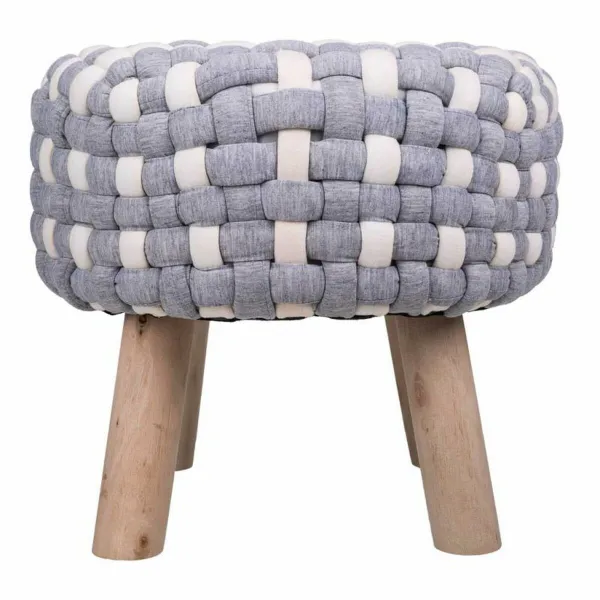 Jakkara Alexandra House Living Valkoinen Harmaa Bambu Sieni Puu MDF 40 x 36 x 40 cm