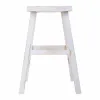 Stool Alexandra House Living White Pinewood 25 x 50 x 35 cm