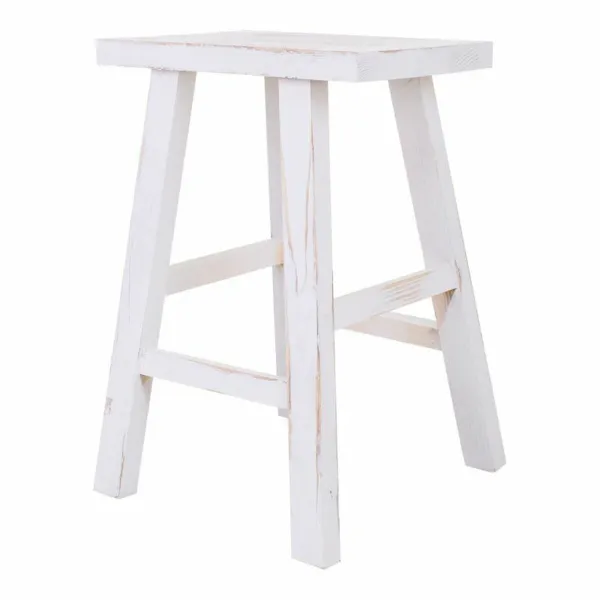 Табурет Alexandra House Living Белый Сосна 25 x 50 x 35 cm
