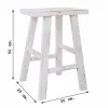 Stool Alexandra House Living White Pinewood 25 x 50 x 35 cm