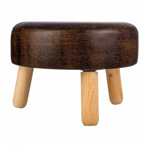 Табурет Alexandra House Living Коричневый Полиуретан Деревянный MDF 40 x 29 x 40 cm
