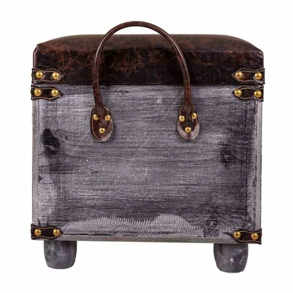 taburete Alexandra House Living Brūns Poliuretāns Koks MDF 35 x 40 x 35 cm