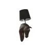 Sieninė lempa Home ESPRIT Juoda Arklys 220 V 18 x 21,5 x 50,5 cm (2 vnt.)