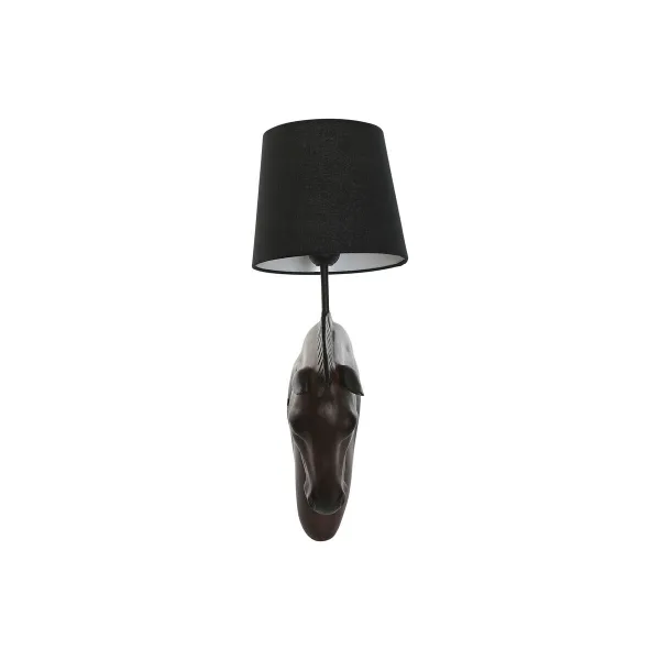 sienas Lampa Home ESPRIT Melns Tumši brūns Koloniāls Zirgs 220 V 18 x 21,5 x 50,5 cm (2 gb.)