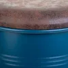 Stool Alexandra House Living Blue Polyurethane Metal Sponge MDF Wood 47 x 27 x 33 cm
