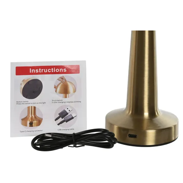 Galda lampa Home ESPRIT Varš Bronza Sudrabains 12 x 12 x 20 cm (3 gb.)