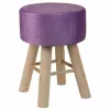 taburete Alexandra House Living Violets Samts Bambuss Ciedra Sūklis Koks MDF 32 x 44 x 32 cm