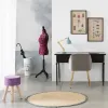 Stool Alexandra House Living Purple Velvet Bamboo Pinewood Sponge MDF Wood 32 x 44 x 32 cm