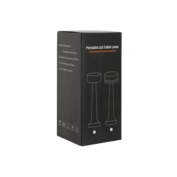Desk lamp Home ESPRIT White Black 9 x 9 x 22 cm (2 Units)