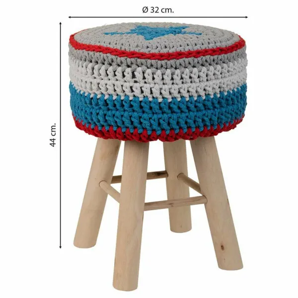 taburete Alexandra House Living Zils Bambuss Ciedra Sūklis Koks MDF 32 x 44 x 32 cm