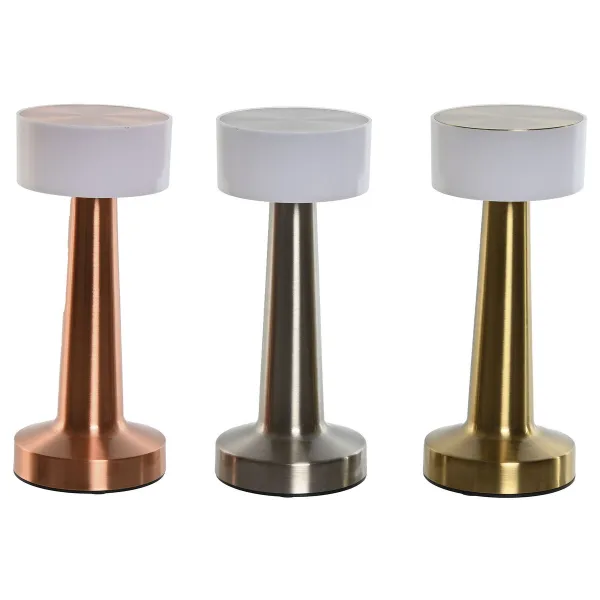 Desk lamp Home ESPRIT Copper Golden Silver 9 x 9 x 21 cm (3 Units)