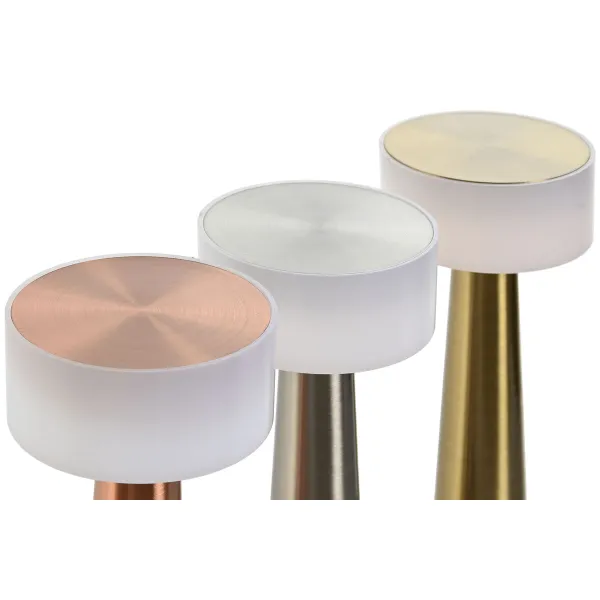 Galda lampa Home ESPRIT Varš Bronza Sudrabains 9 x 9 x 21 cm (3 gb.)