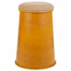 Stool Alexandra House Living Orange Sackcloth Metal Sponge MDF Wood 47 x 27 x 33 cm