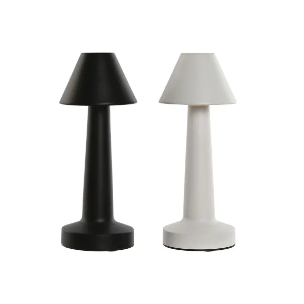 Galda lampa Home ESPRIT Balts Melns 9 x 9 x 24 cm (2 gb.)