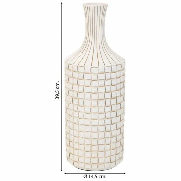 Vaza Alexandra House Living Balta Polirezinas 14 x 39 x 14 cm