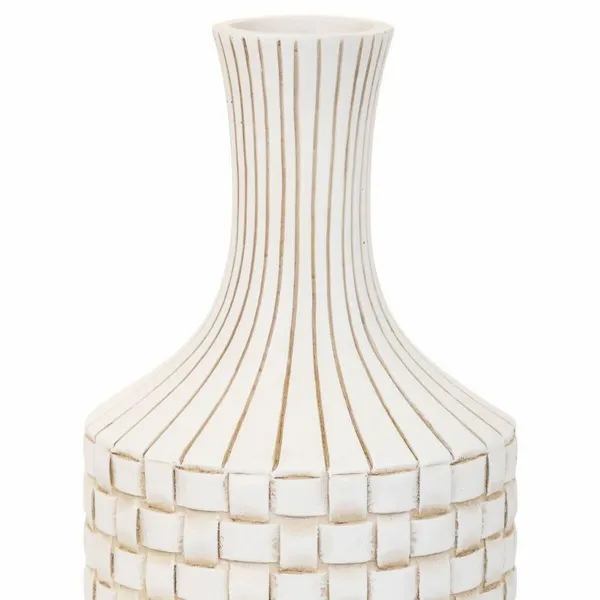 Vaza Alexandra House Living Balta Polirezinas 14 x 39 x 14 cm