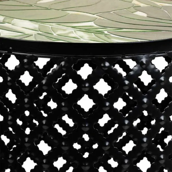 Flower Pot Stand Alexandra House Living Black Iron Tile 38 x 50 x 38 cm 2 Pieces