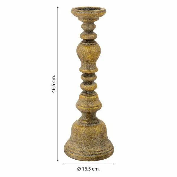 Žvakidė Alexandra House Living Auksinis Derva 16 x 46 x 16 cm