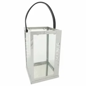 Latarnia Alexandra House Living Hõbe Klaas Roostevaba teras 18 x 30 x 18 cm