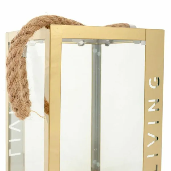 Lantern Alexandra House Living Gold Glass Stainless steel 18 x 30 x 18 cm
