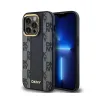 DKNY Leather Checkered Mono Pattern MagSafe - Case for iPhone 14 Pro Max (Black)