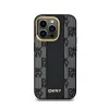 DKNY Leather Checkered Mono Pattern MagSafe - Case for iPhone 14 Pro Max (Black)