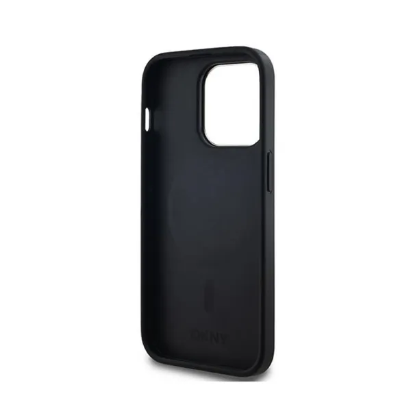 DKNY Leather Checkered Mono Pattern MagSafe - Case for iPhone 14 Pro Max (Black)