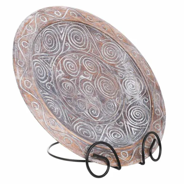 Puošmena Alexandra House Living Balta Ruda Medžio 4 x 34 x 34 cm