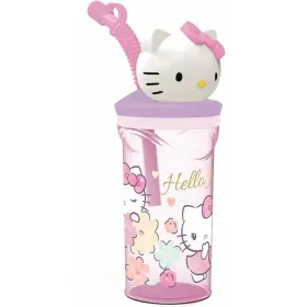 Glāzi ar Salmiņu Hello Kitty 360 ml 3D