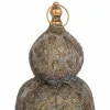 Candleholder Alexandra House Living Gold Glass Iron 21 x 55 x 21 cm